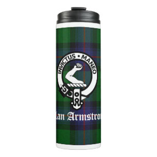 Clan Armstrong Tartan & Crest Badge Thermal Tumbler