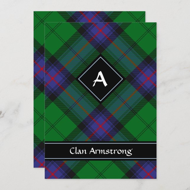 Clan Armstrong Tartan Invitation (Front/Back)