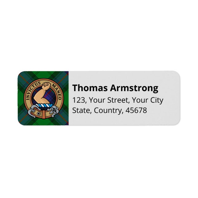 Clan Armstrong Tartan Label (Front)
