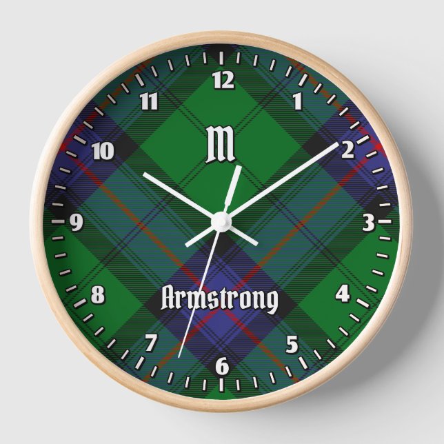 Clan Armstrong Tartan Large Clock (Front)