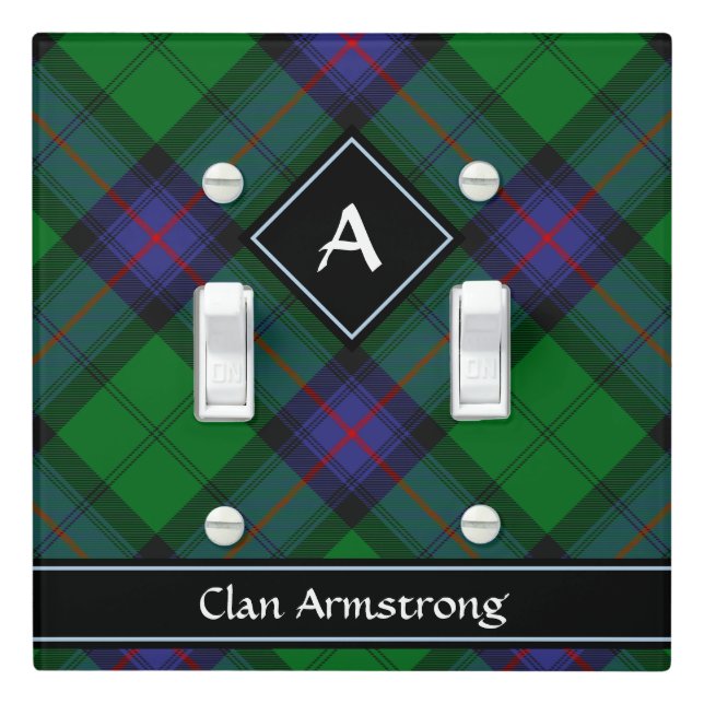 Clan Armstrong Tartan Light Switch Cover (In Situ)