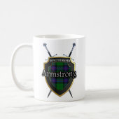 Clan Armstrong Tartan Shield and Swords Coffee Mug (Left)
