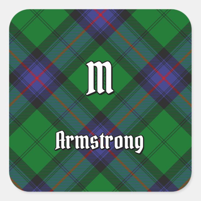 Clan Armstrong Tartan Square Sticker (Front)