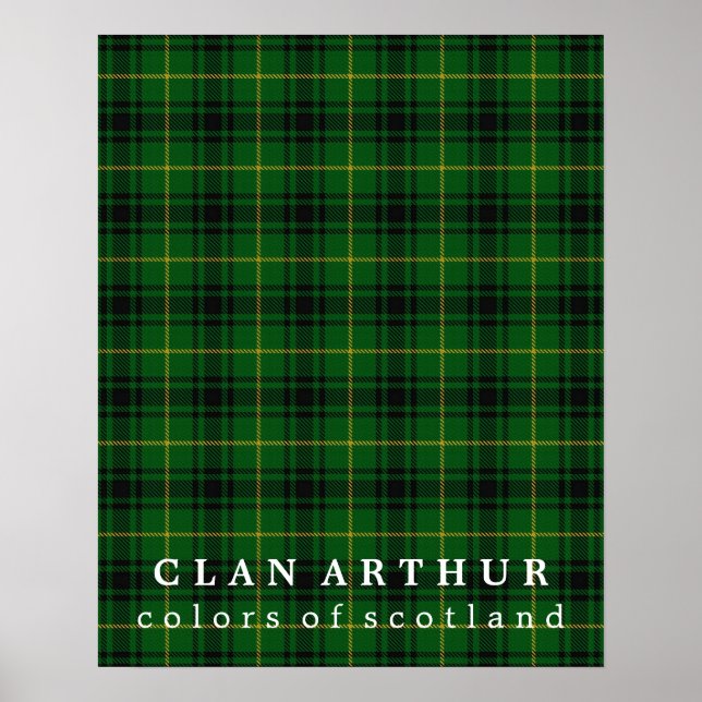 Clan Arthur Colors of Scotland Tartan Poster (Front)