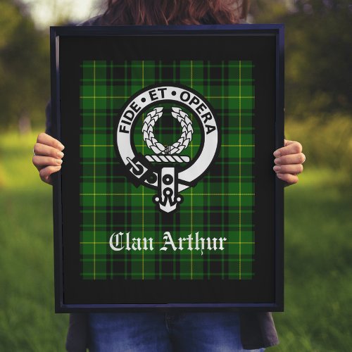 Clan Arthur Crest Badge  Tartan Poster