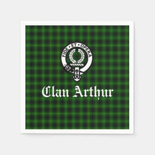 Clan Arthur / MacArthur Crest & Tartan Napkins
