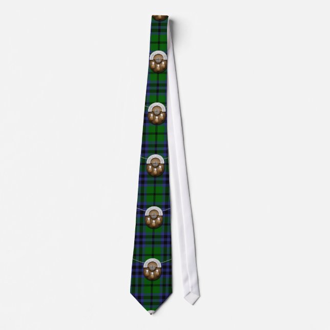 Clan Austin Tartan And Sporran Neck Tie (Front)