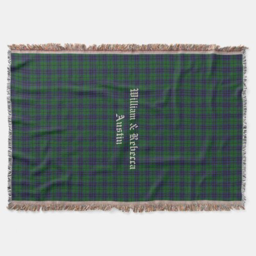 Clan Austin Tartan Plaid Custom Throw Blanket