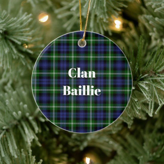 Clan Baillie Modern Tartan Ceramic Ornament (Tree)