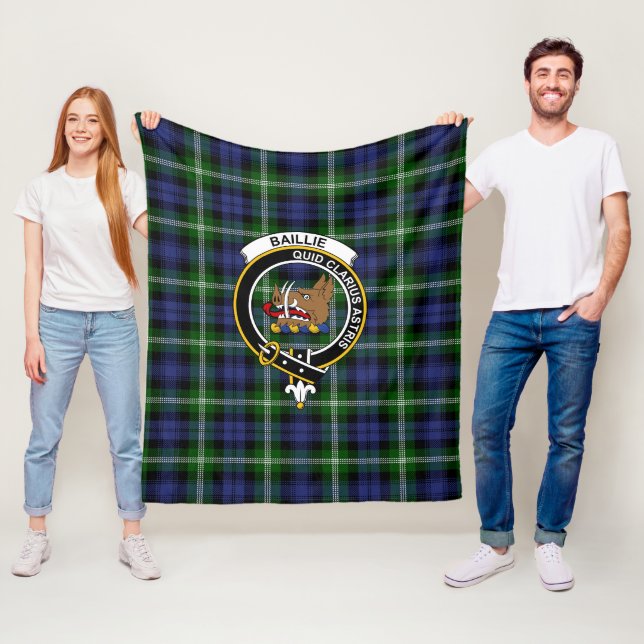 Clan Baillie Tartan Plaid Fleece Blanket (In Situ)
