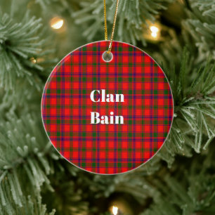 Clan Bain Tartan Ceramic Ornament