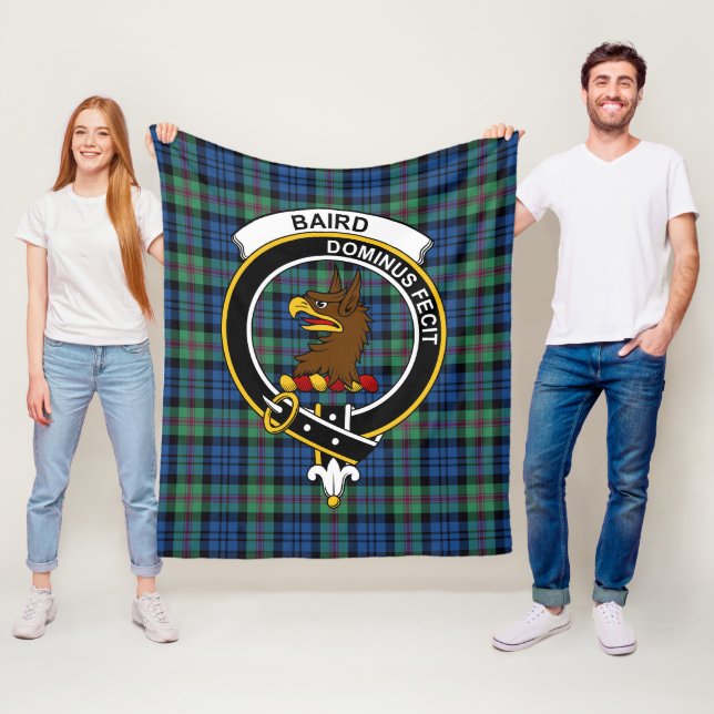 Clan Baird Ancient Tartan Plaid Fleece Blanket (In Situ)