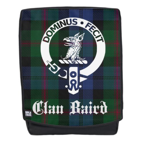 Clan Baird Crest Badge  Tartan Backpack