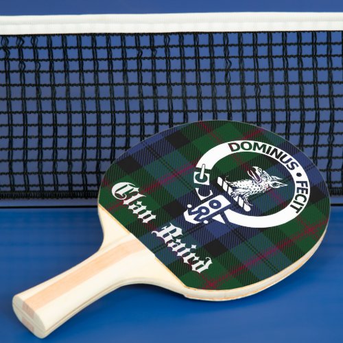 Clan Baird Crest Badge  Tartan Ping Pong Paddle