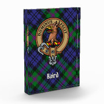 Clan Baird Crest over Tartan Acrylic Award
