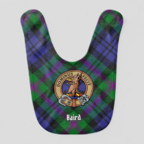 Clan Baird Crest over Tartan Baby Bib