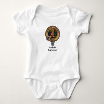 Clan Baird Crest over Tartan Baby Bodysuit