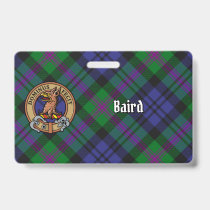 Clan Baird Crest over Tartan Badge