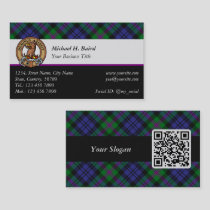 Clan Baird Crest over Tartan Business Card