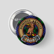 Clan Baird Crest over Tartan Button