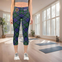 Clan Baird Crest over Tartan Capri Leggings