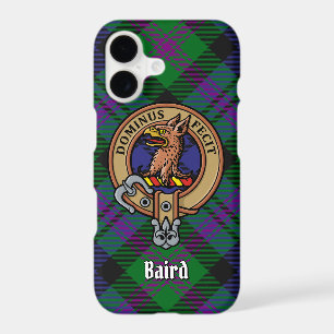 Clan Baird Crest over Tartan iPhone 17 Case