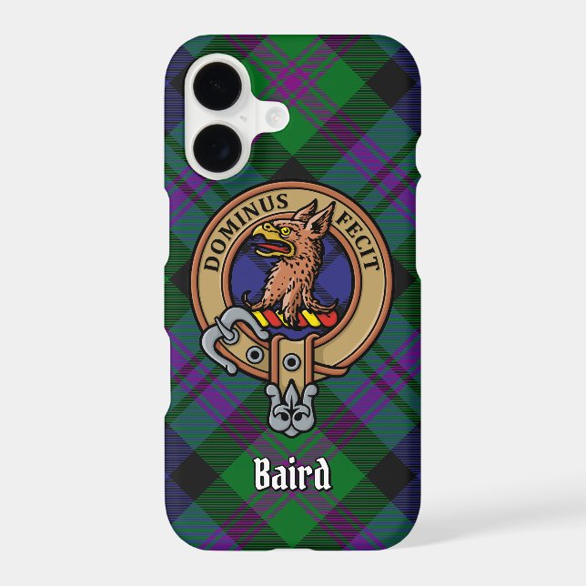 Clan Baird Crest over Tartan Case-Mate iPhone Case (Back)