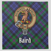 Clan Baird Crest over Tartan Cloth Napkin