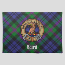 Clan Baird Crest over Tartan Cloth Placemat