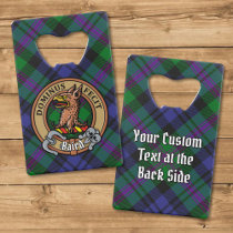 Clan Baird Crest over Tartan Credit Card Bottle Opener
