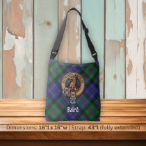 Clan Baird Crest over Tartan Crossbody Bag