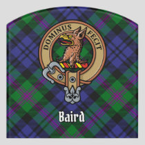 Clan Baird Crest over Tartan Door Sign