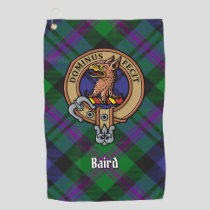 Clan Baird Crest over Tartan Golf Towel