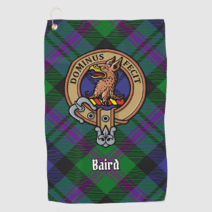 Clan Baird Crest over Tartan Golf Towel