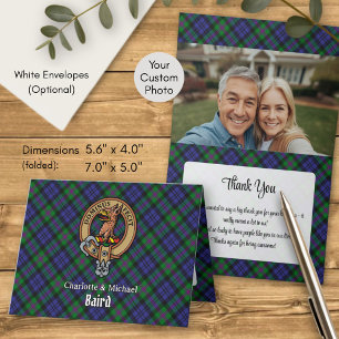 Clan Baird Crest over Tartan Invitation