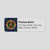 Clan Baird Crest over Tartan Label