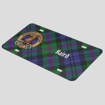 Clan Baird Crest over Tartan License Plate