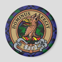 Clan Baird Crest over Tartan Magnet