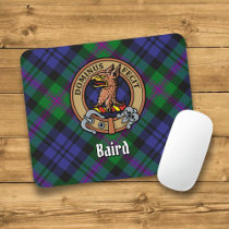 Clan Baird Crest over Tartan Mouse Pad