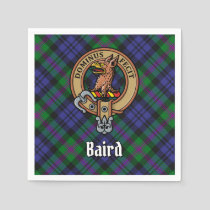 Clan Baird Crest over Tartan Napkins