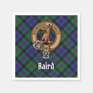 Clan Baird Crest over Tartan Napkins