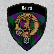 Clan Baird Crest over Tartan Patch