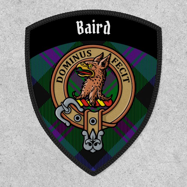 Clan Baird Crest over Tartan Patch (Front)