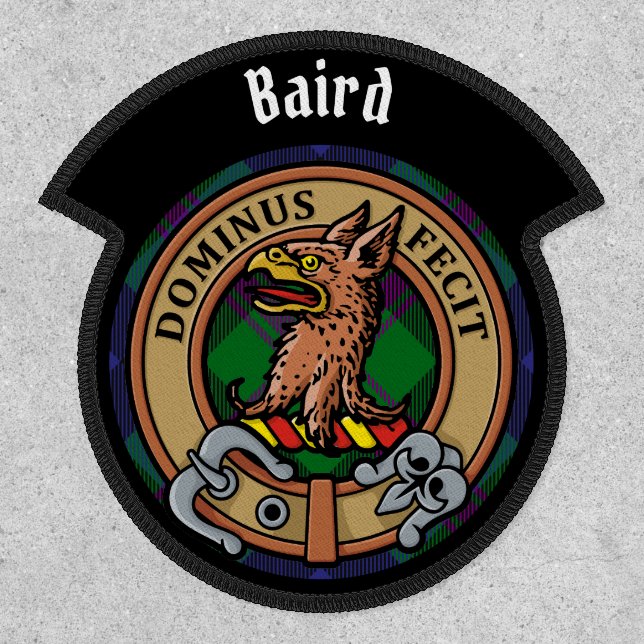 Clan Baird Crest over Tartan Patch (Front)