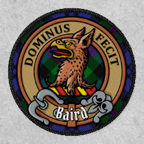 Clan Baird Crest over Tartan Patch