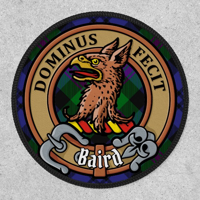 Clan Baird Crest over Tartan Patch (Front)