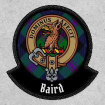 Clan Baird Crest over Tartan Patch