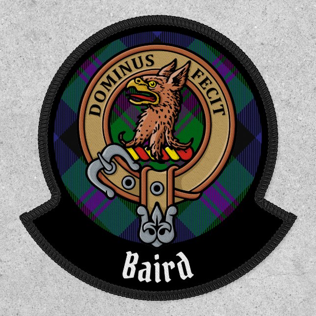 Clan Baird Crest over Tartan Patch (Front)