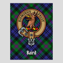 Clan Baird Crest over Tartan Poster