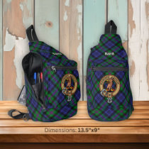 Clan Baird Crest over Tartan Sling Bag
